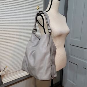 ✨ Zara TRF Large Faux Leather Hobo Bag in Grey